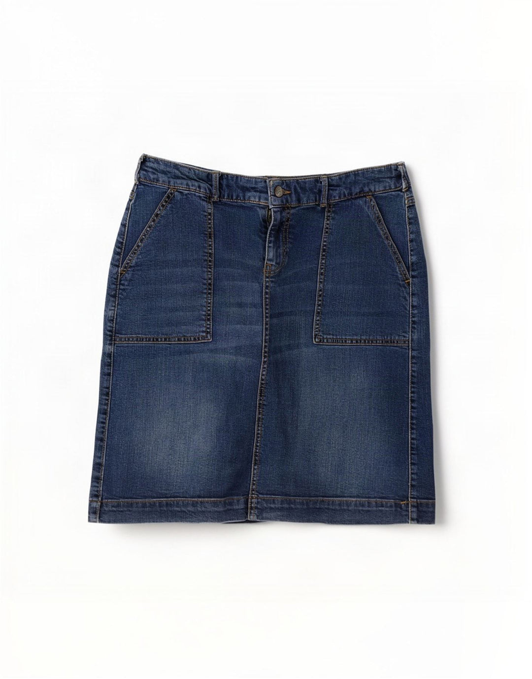 White Stuff Dame Denim Nederdel US 12 Medium W32 Blå Bomuld
