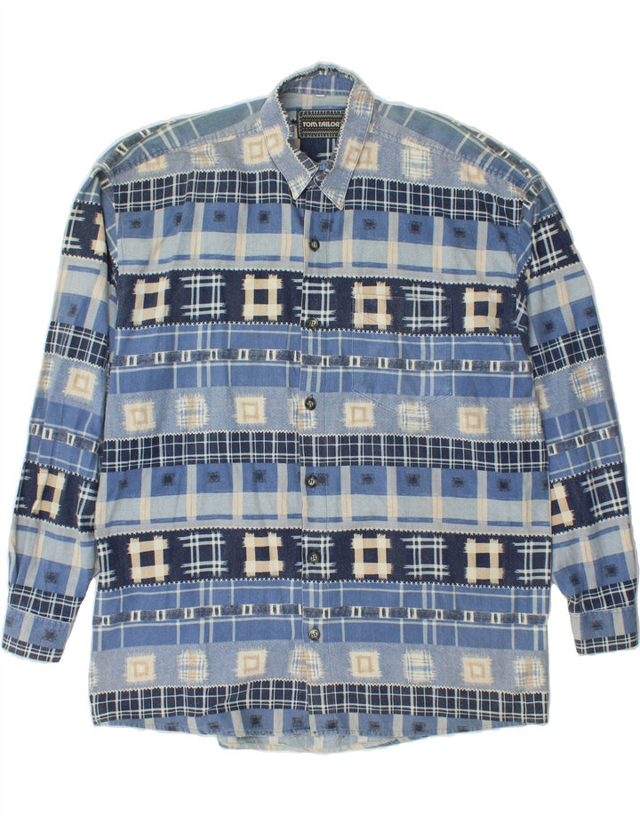 TOM TAILOR Mens Flannel Shirt XL Blue Patchwork Cotton Vintage Tom Tailor and Second-Hand Tom Tailor from Messina Hembry 