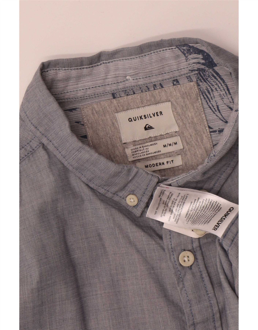 Quiksilver Herre Modern Fit skjorte Medium Blue Cotton