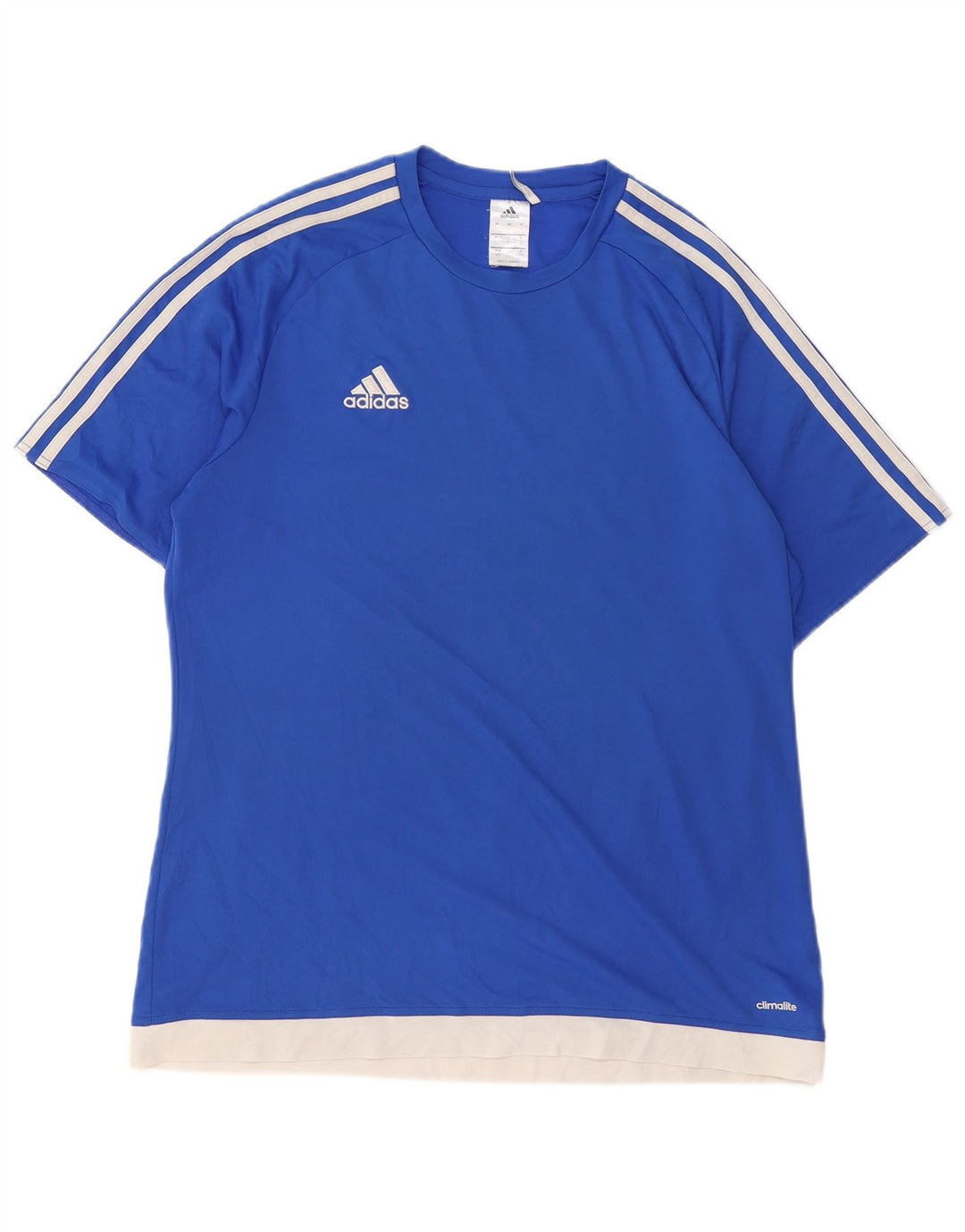 ADIDAS Herre Climalite T-Shirt Top Stor Blå Colourblock Polyester