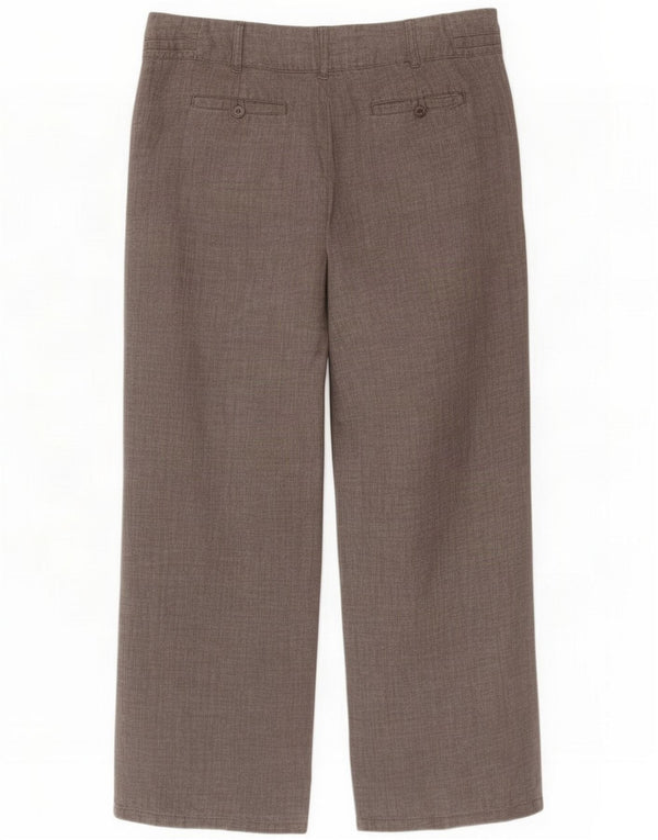 Monsoon Womens Short Straight Casual Trousers UK 14 Large W34 L28 Grey