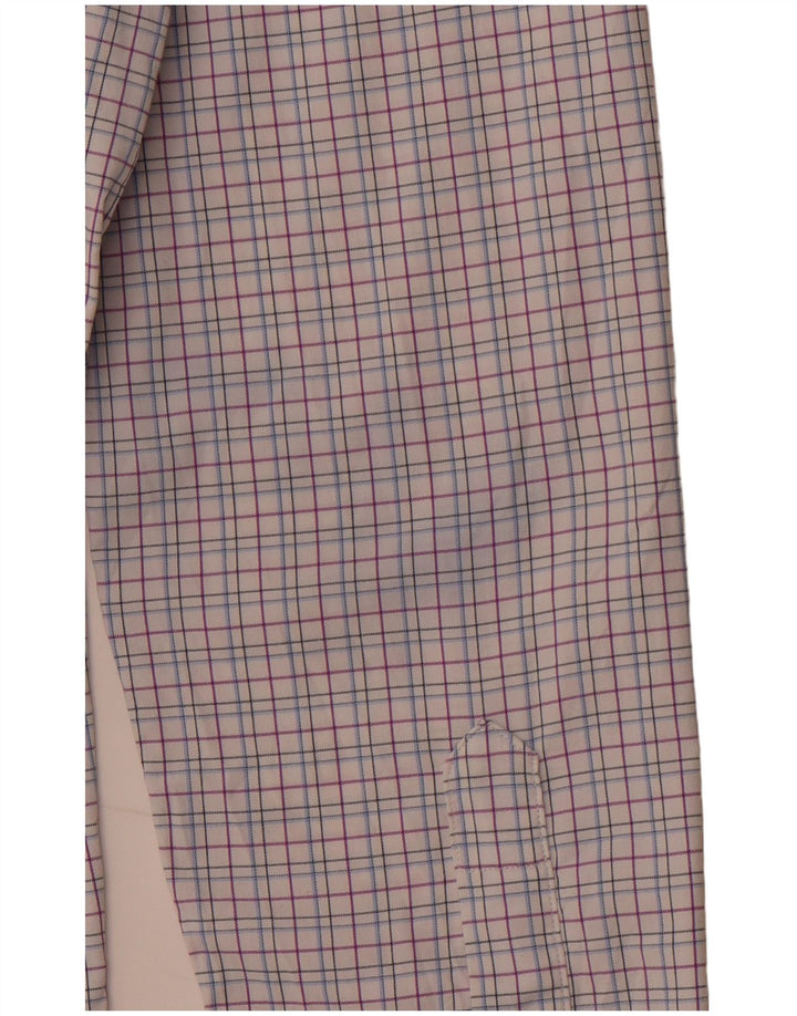 BONOBOS Herre Slim Fit skjorte størrelse 15 1/2 Medium Pink ternet nylon