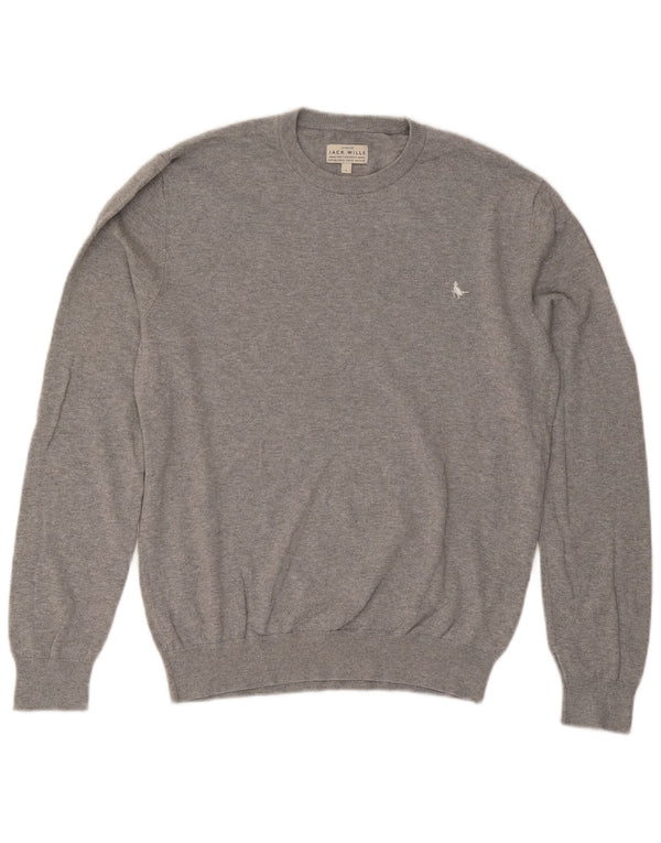 Jack Wills Herre Crew Neck Jumper Sweater Stor Grå Bomuld