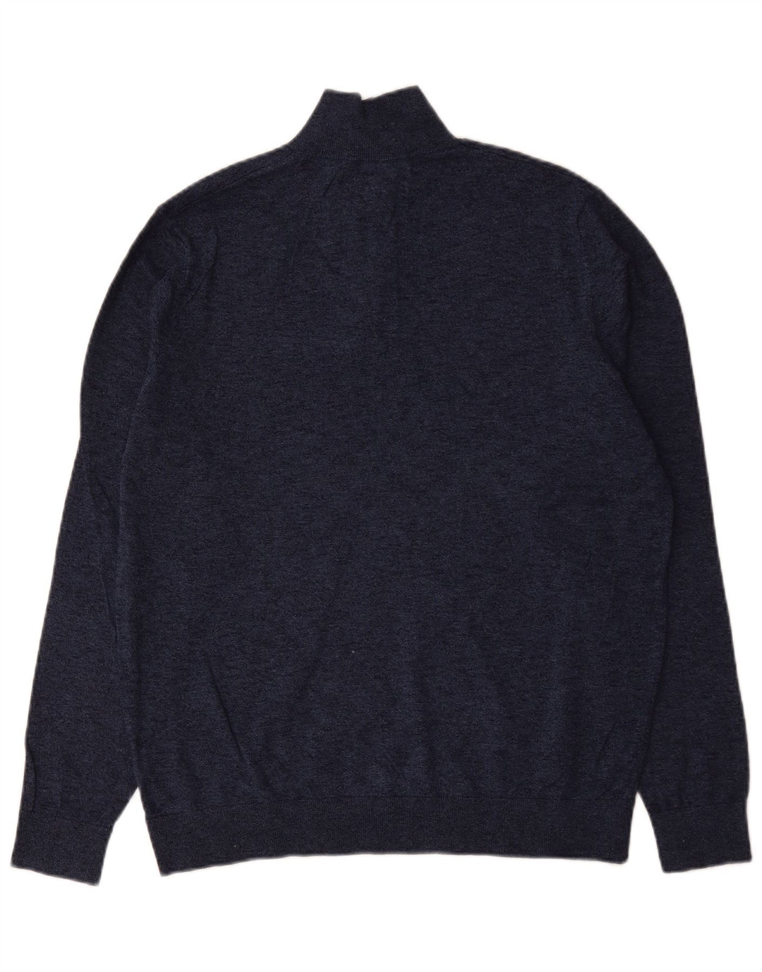 Marks & Spencer Herre sweater med lynlåshals Stor marineblå flækket bomuld