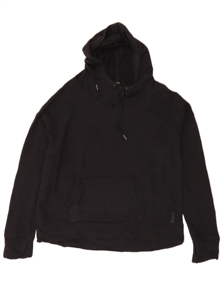 REEBOK Mens Hoodie Jumper Medium Black Cotton Vintage Reebok and Second-Hand Reebok from Messina Hembry 