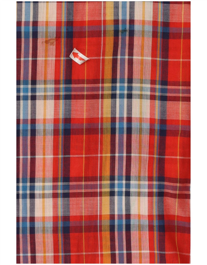 Vintage pigeskjorte 11-12 år rød plaid polyester