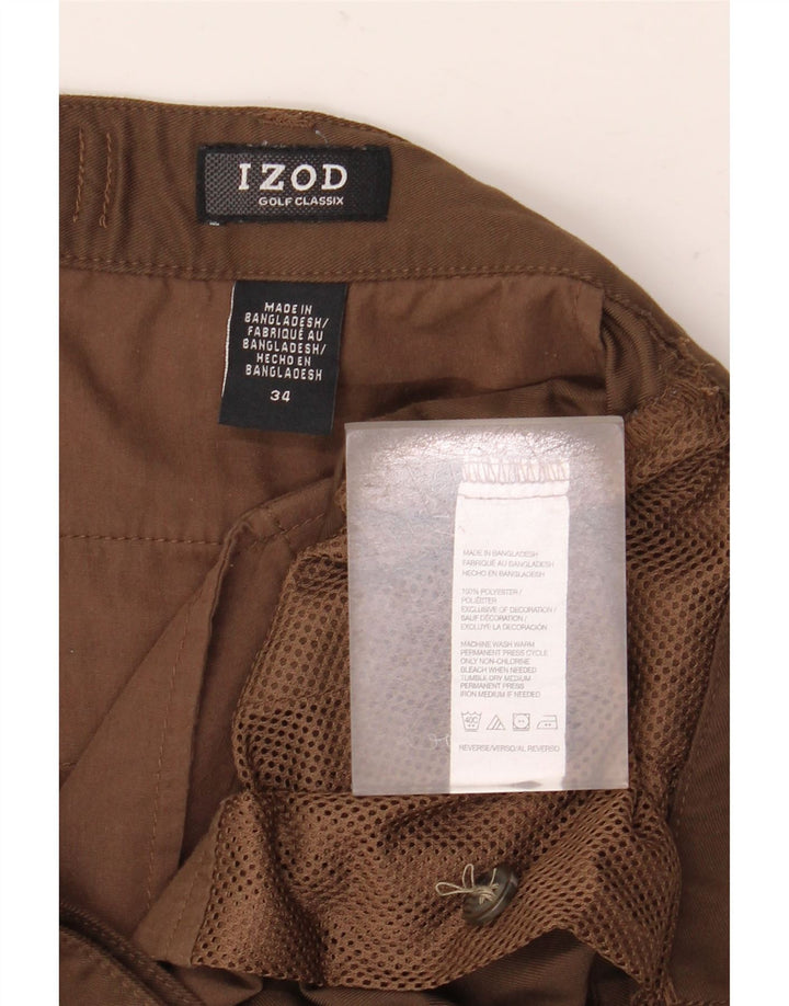 IZOD Herre Pegged Chino Shorts W34 Large Brown Polyester