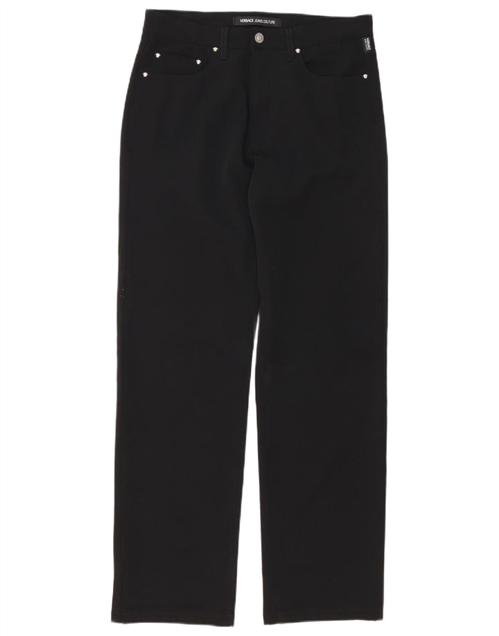 VERSACE Lige fritidsbukser til mænd IT 46 Small W32 L30 Sort polyester