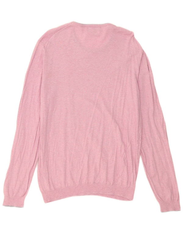 Marks & Spencer Herre Blue Harbor Boat Neck Jumper Sweater XL Pink Bomuld