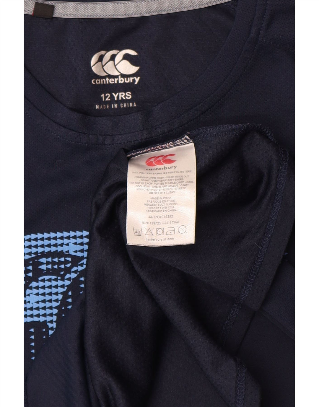 CANTERBURY Drenge Grafisk T-Shirt Top 11-12 år Navy Blue Polyester