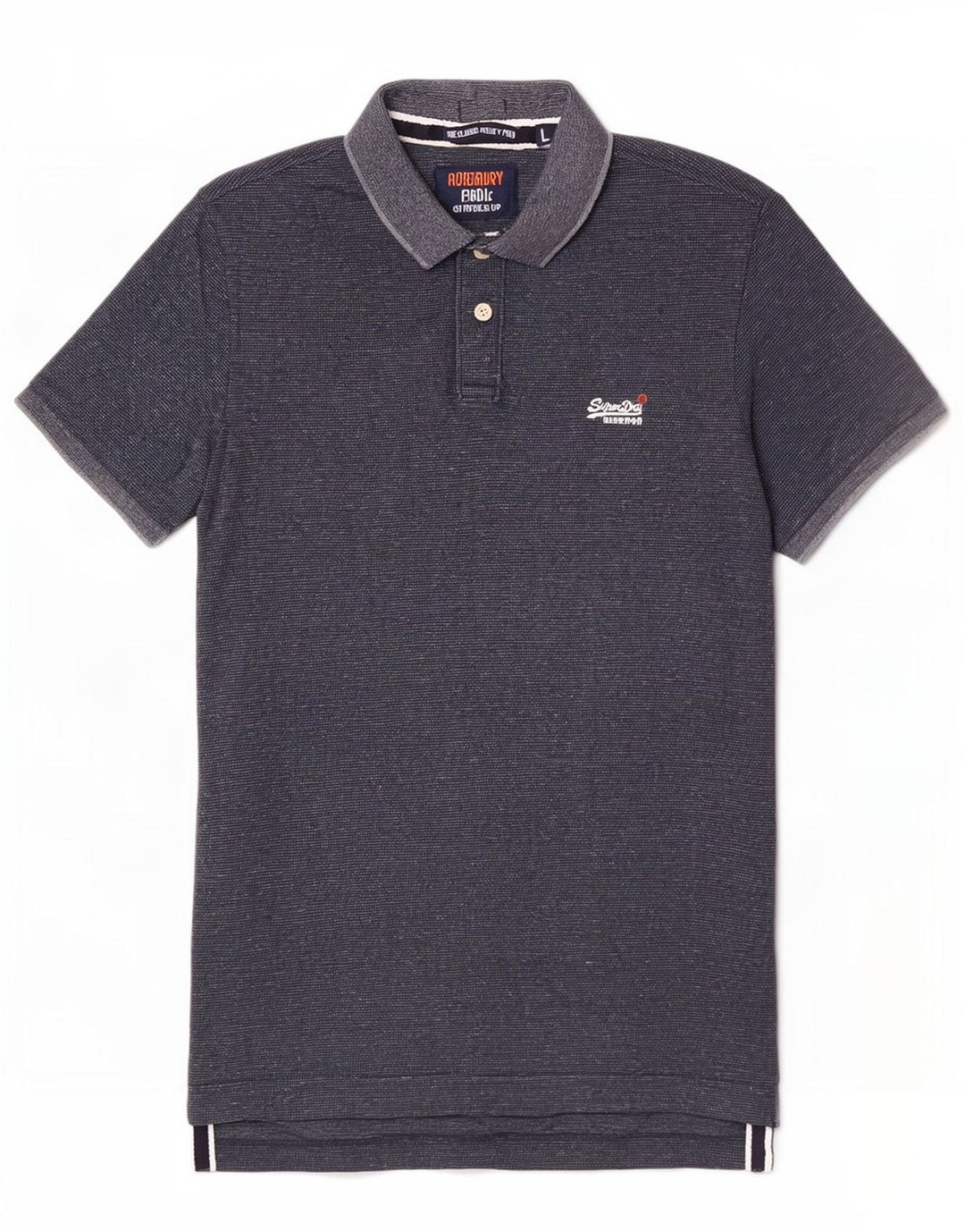 Superdry Poloshirt til mænd Stor marineblå flækket bomuld
