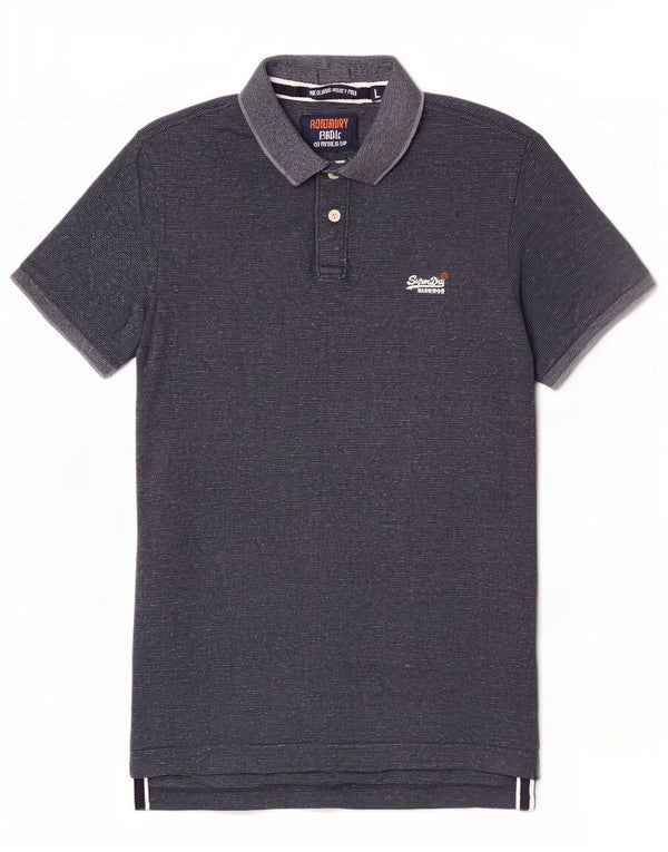 Superdry Poloshirt til mænd Stor marineblå flækket bomuld