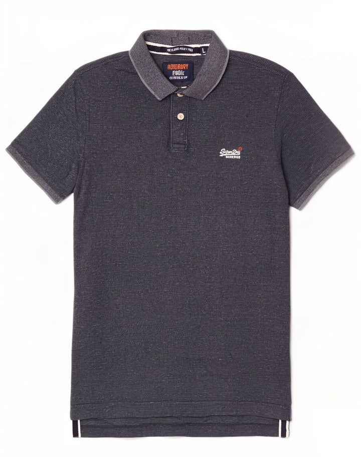 Superdry Poloshirt til mænd Stor marineblå flækket bomuld