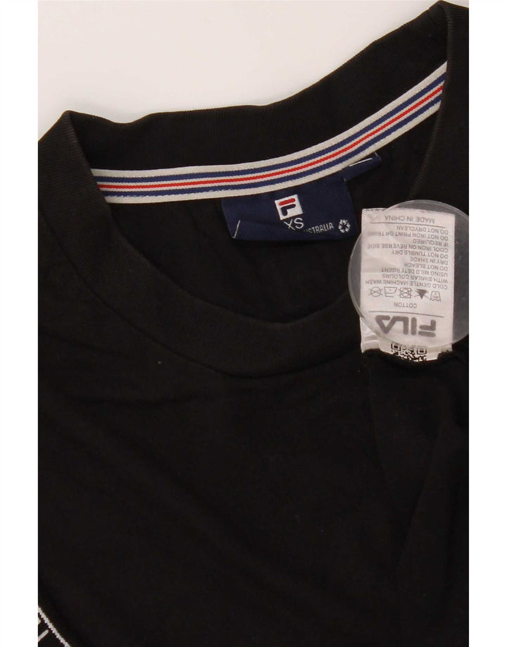 Fila Herre Grafisk T-Shirt Top XS Sort Bomuld