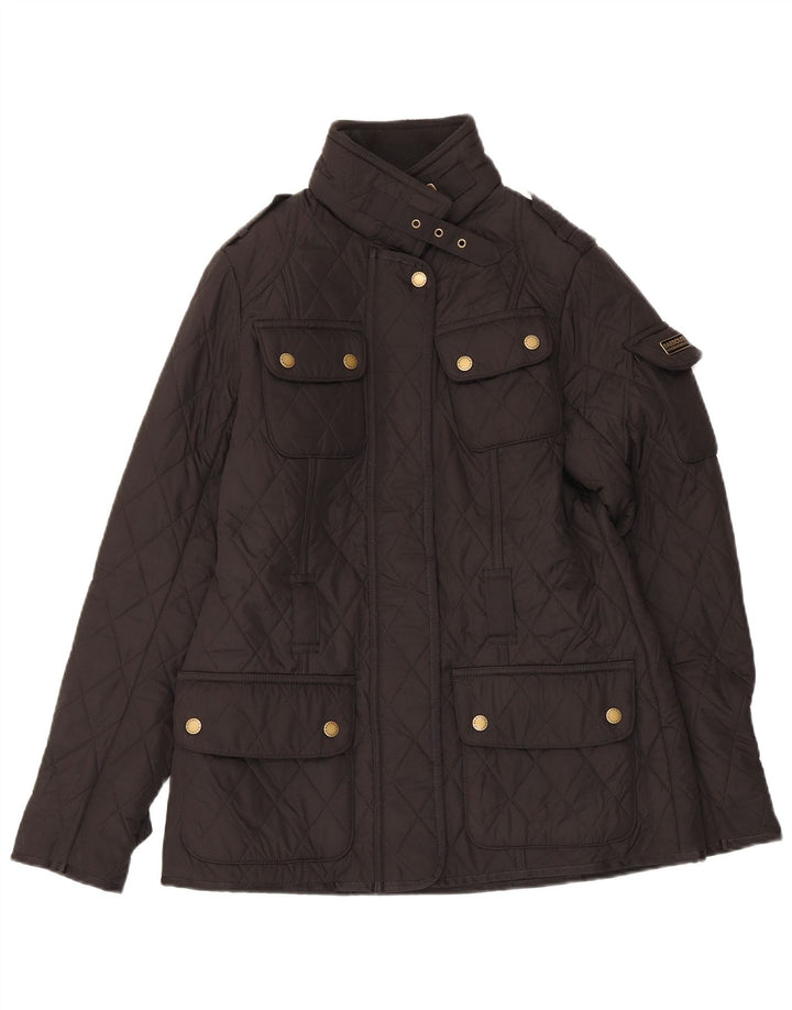 Barbour Militær quiltet jakke til kvinder DK 10 Lille sort polyester