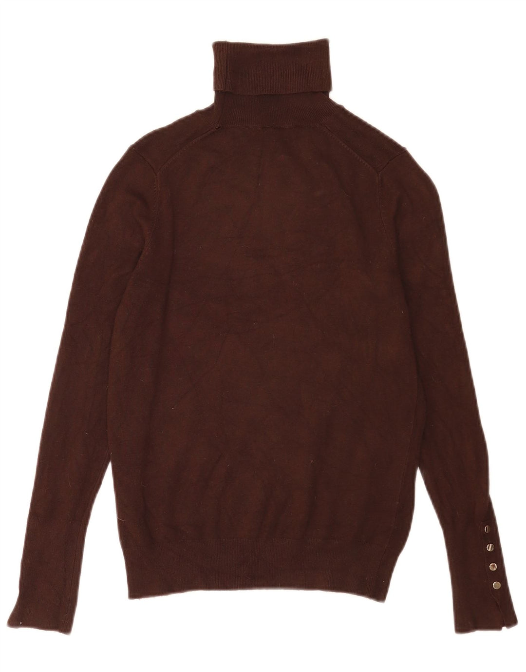 Zara Dame Rullehals Sweater UK 10 Small Brown Viscose