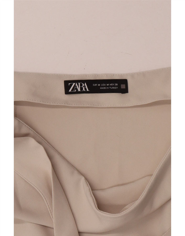 Zara Dame Skort Mini Nederdel Medium W28 Off White