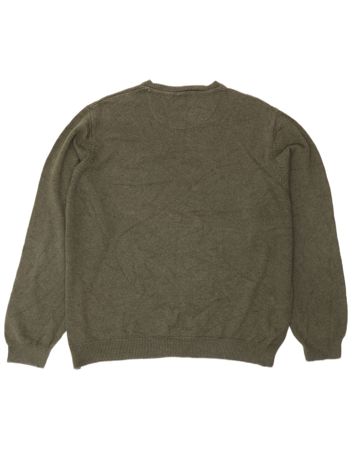 Marks & Spencer Herre sweater med rund hals XL Khaki Bomuld