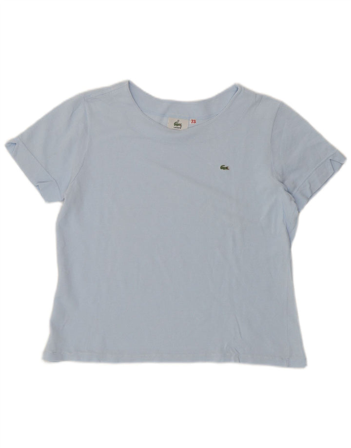 Lacoste Womens Crop T-Shirt Top Størrelse 42 Stor Blå Bomuld