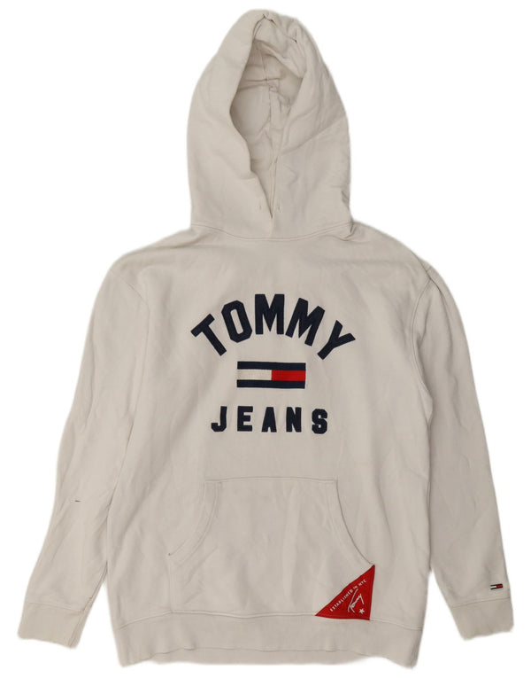 Tommy Hilfiger Herre grafisk hættetrøje Jumper Medium Hvid Bomuld