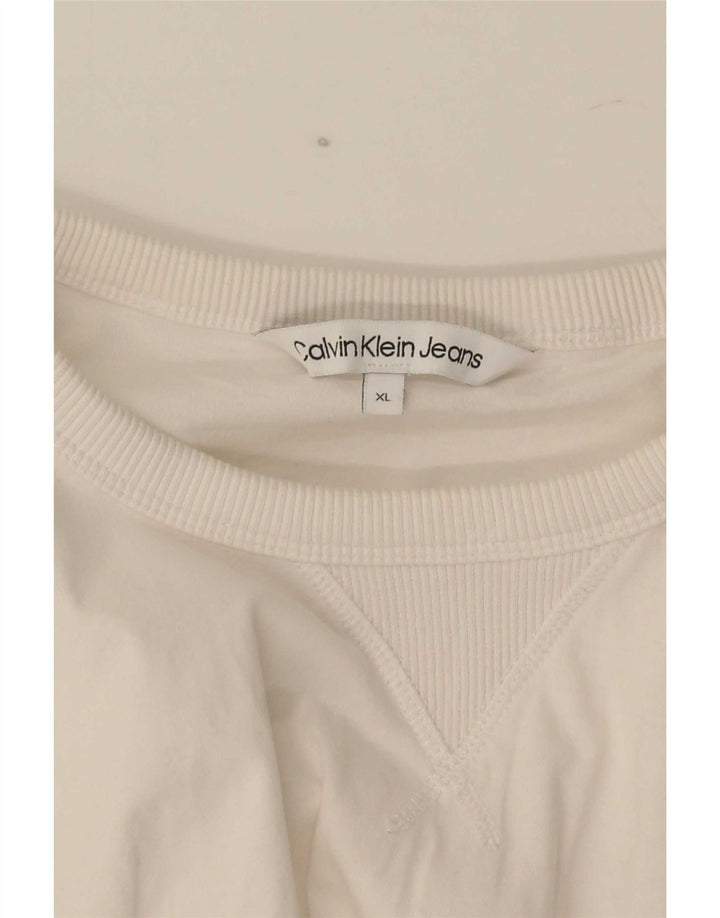 Calvin Klein Jeans Herre T-Shirt Top XL Hvid