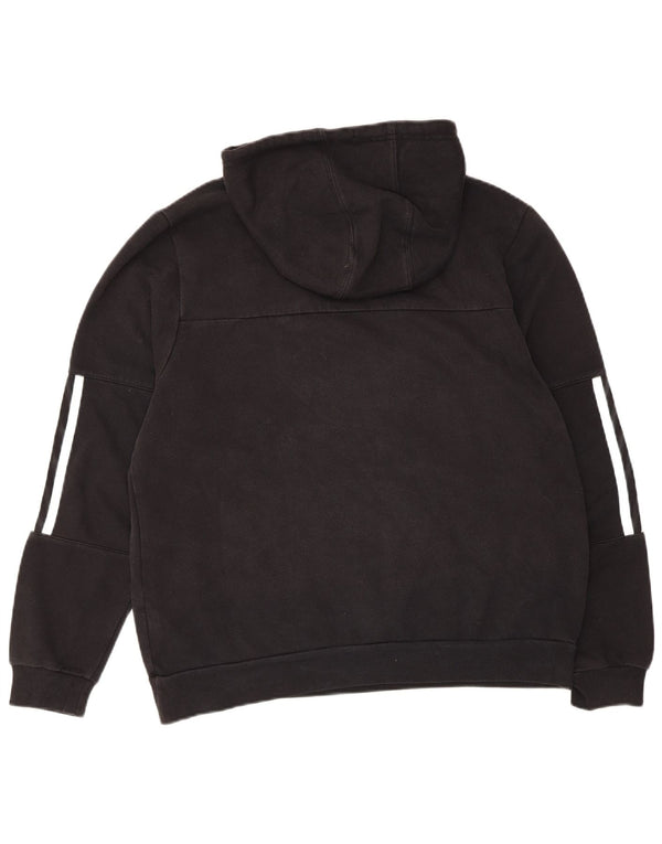 Adidas oversized hættetrøjetrøje til kvinder UK 4/6 XS Sort bomuld