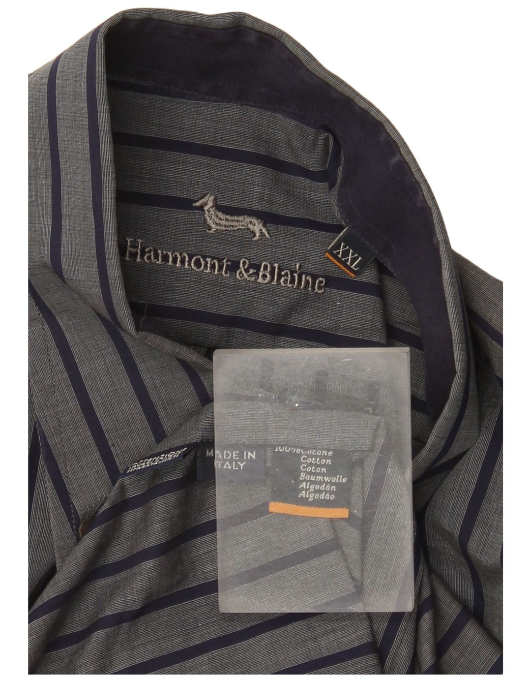 Harmont & Blaine herreskjorte 2XL gråstribet bomuld