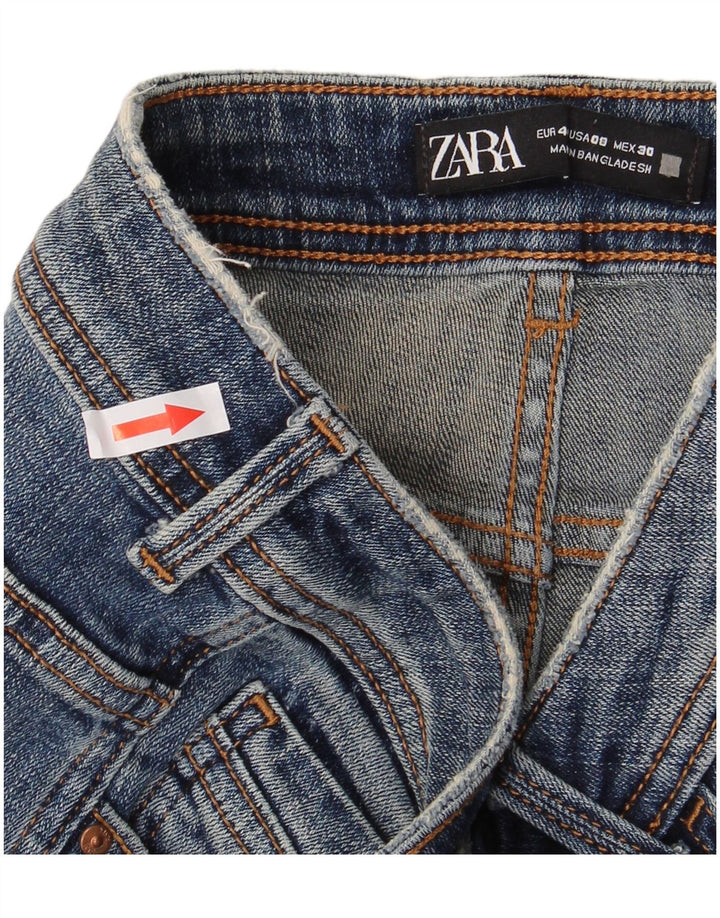 Zara Dame Distressed Skinny Jeans EU 40 Medium W30 L28 Blå