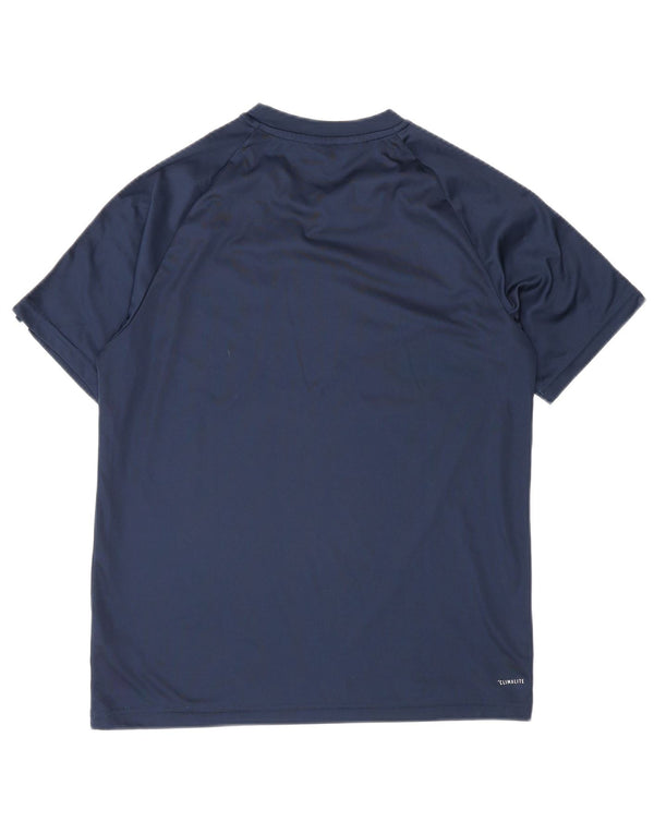 Adidas Boys T-Shirt Top 13-14 år Navy Blue Polyester Sports