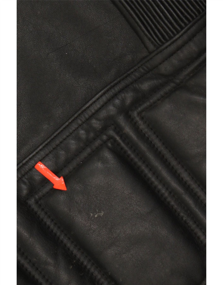 Vintage Herre Motorcykel Læder Biker Jacket UK 36 Lille Sort Læder