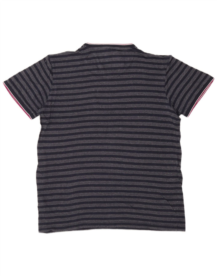 Ted Baker Herre T-shirt Top Størrelse 3 Mellem marineblå stribet bomuld