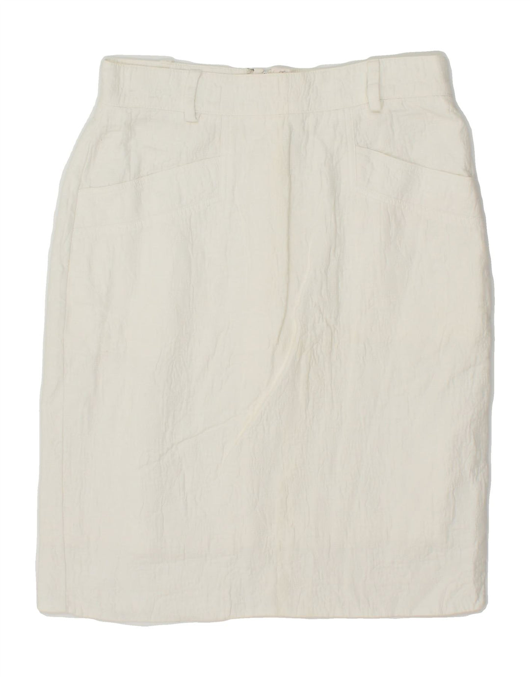 VINTAGE Womens Straight Skirt IT 42 Medium W26 White Vintage Vintage and Second-Hand Vintage from Messina Hembry 