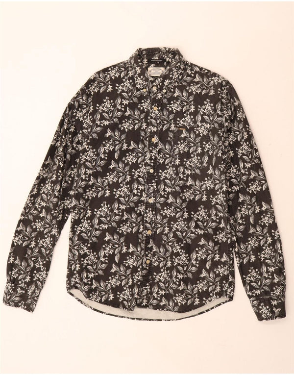 SCOTCH & SODA Herreskjorte Stor sort blomstret bomuld Hawaiian