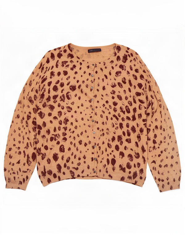 Marks & Spencer Dame Cardigan Sweater UK 22 3XL Beige Animal Print