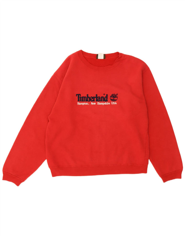 Timberland Herre Grafisk Sweatshirt Jumper Medium Rød Bomuld