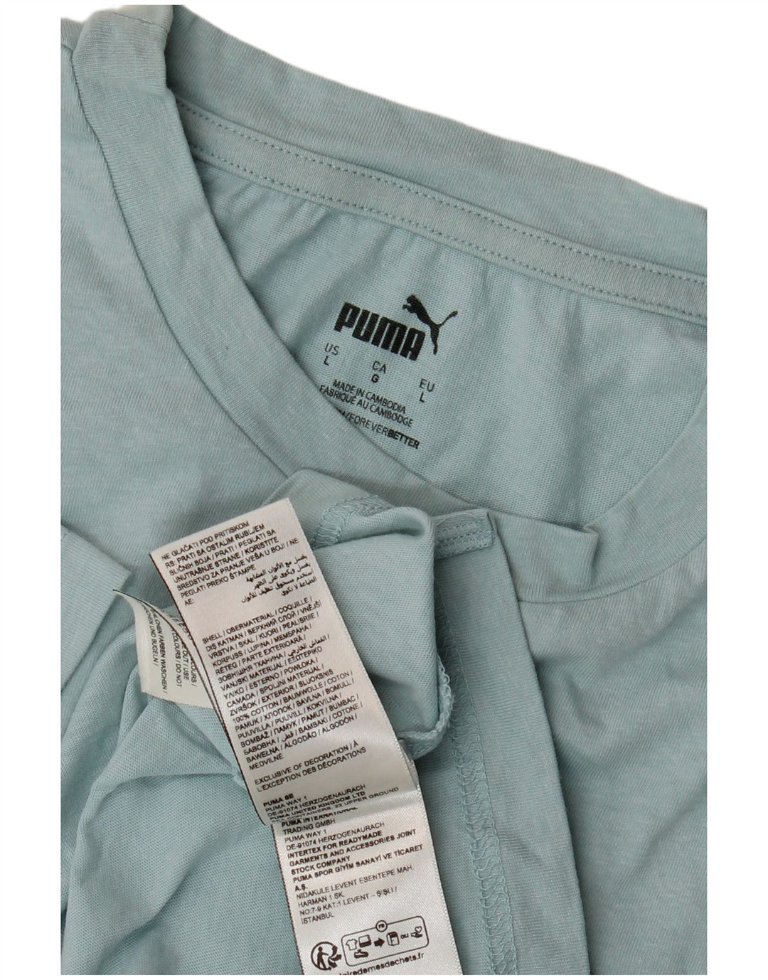Puma Herre grafisk T-shirt Top Stor turkis bomuld