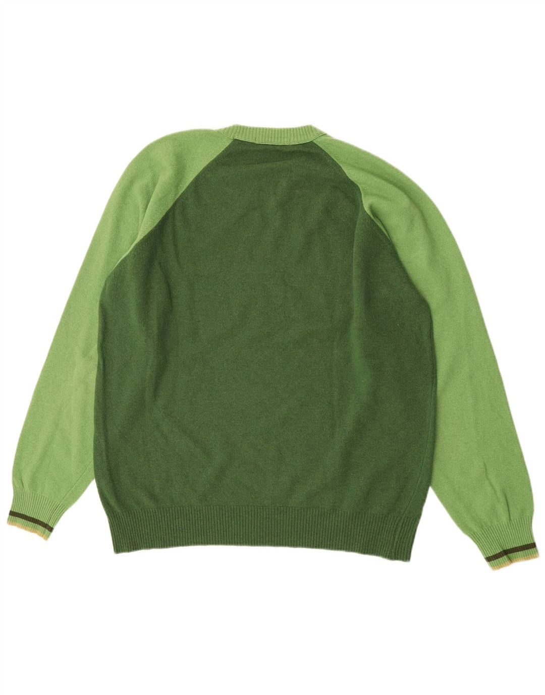 Catbalou Herre Crew Neck Jumper Sweater Stor grøn stribet uld