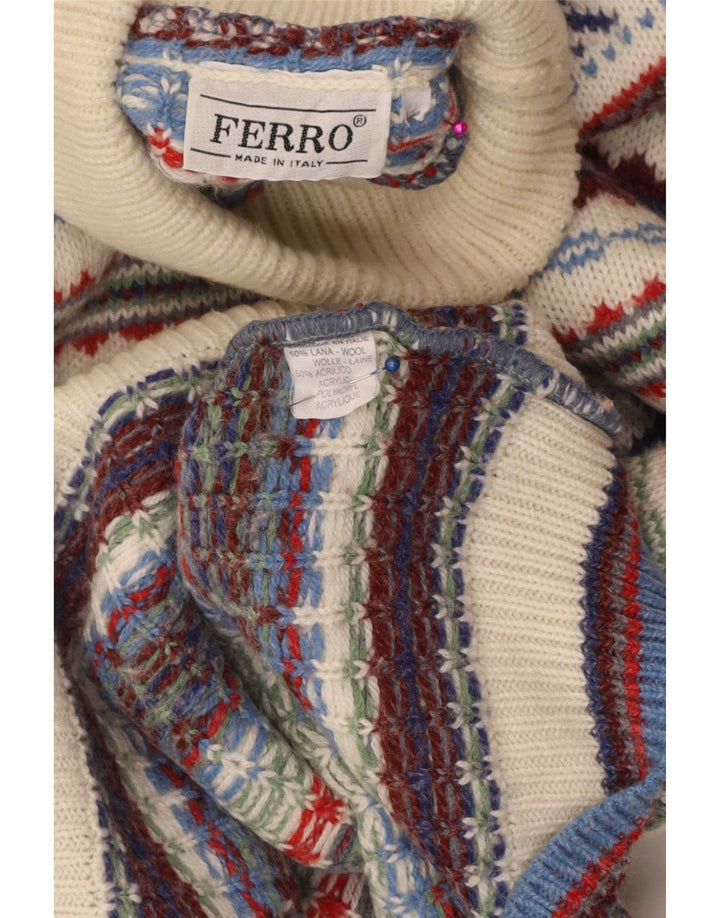 Ferro Herre Roll Neck Jumper Sweater XL Flerfarvet Fair Isle Wool