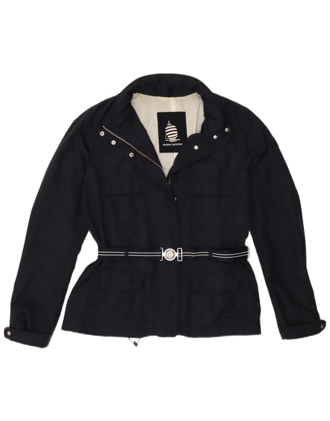 Marina Yachting Dame Hooded Utility Jacket IT 46 Large Navy Blue