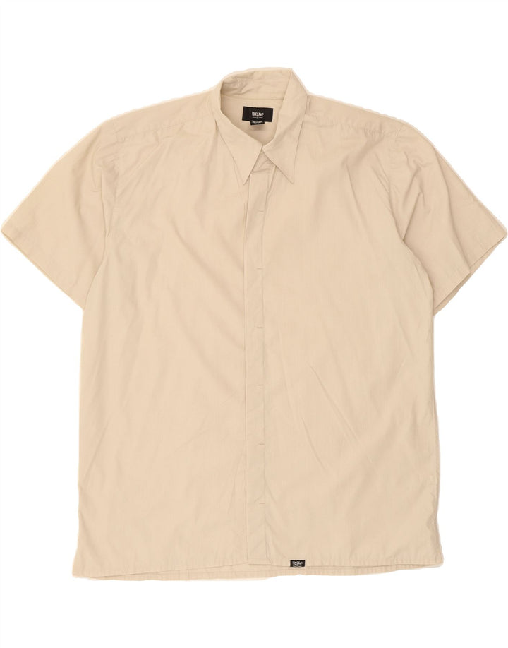 MOSSIMO Mens Short Sleeve Shirt Large Beige Polyester Vintage Mossimo and Second-Hand Mossimo from Messina Hembry 