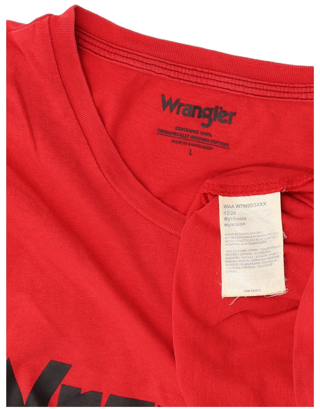 Wrangler Herre Grafisk T-Shirt Top Stor Rød Bomuld
