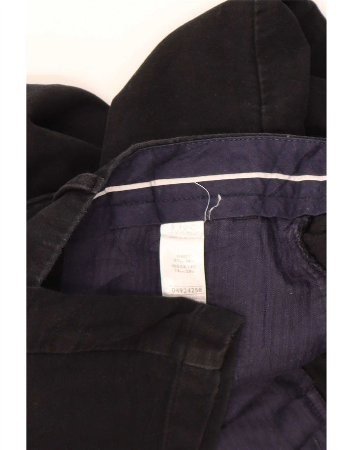 Marks & Spencer Herre Blue Harbor Lige Chinobukser W36 L29 Sort