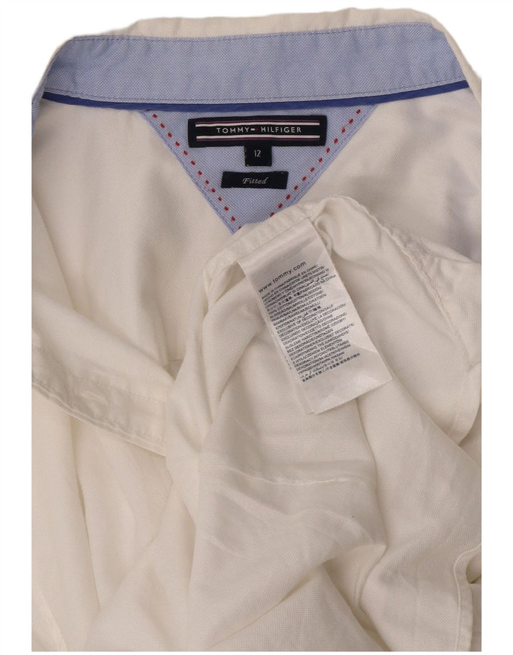 Tommy Hilfiger Stretch-skjorte til kvinder US 12 Stor hvid bomuld