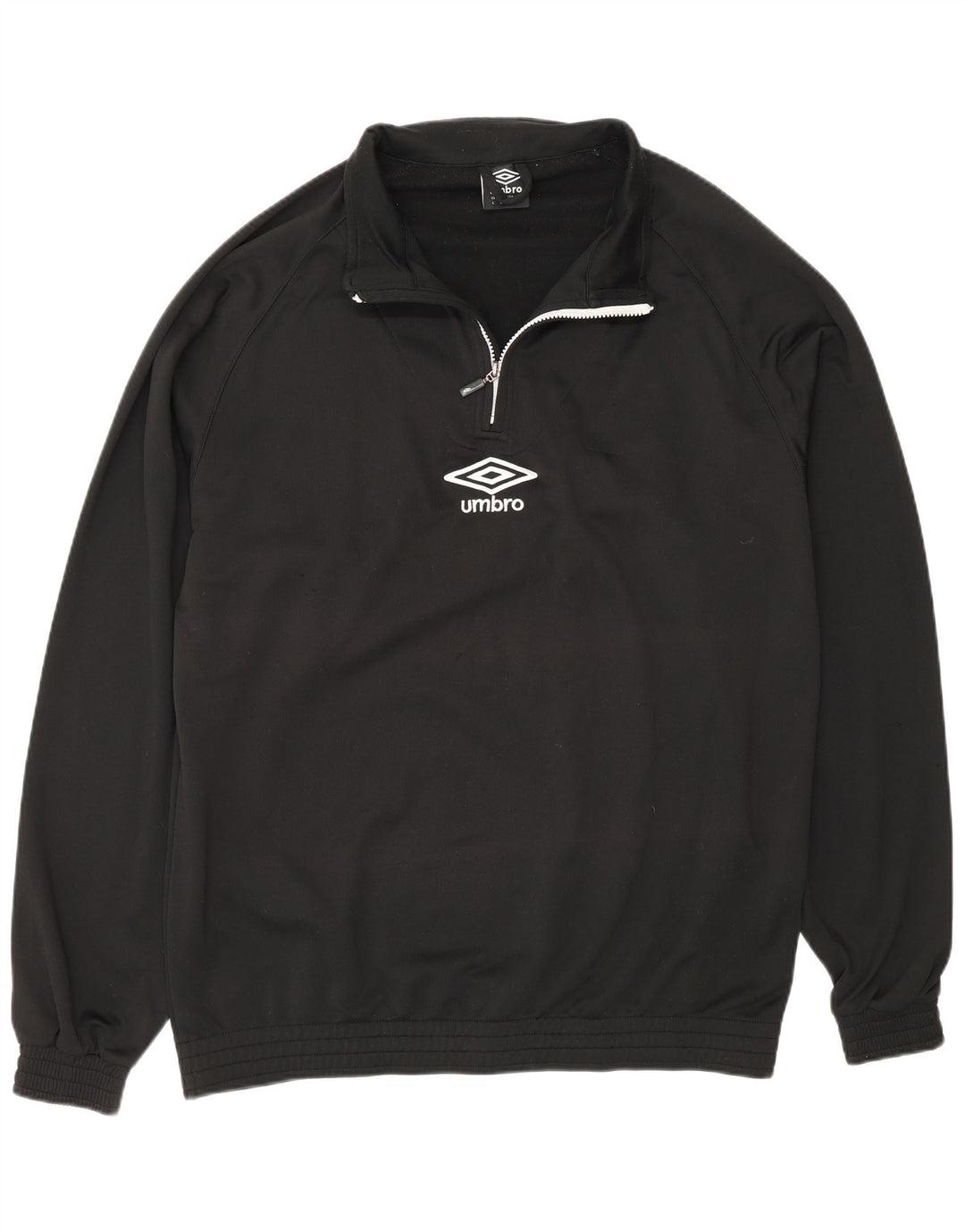 Umbro Herre Zip Neck Pullover Træningsdragt Top Stor Sort Polyester