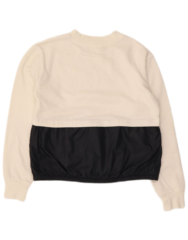 Champion Girls Crop Sweatshirt Jumper 13-14 år XL Hvid Colourblock