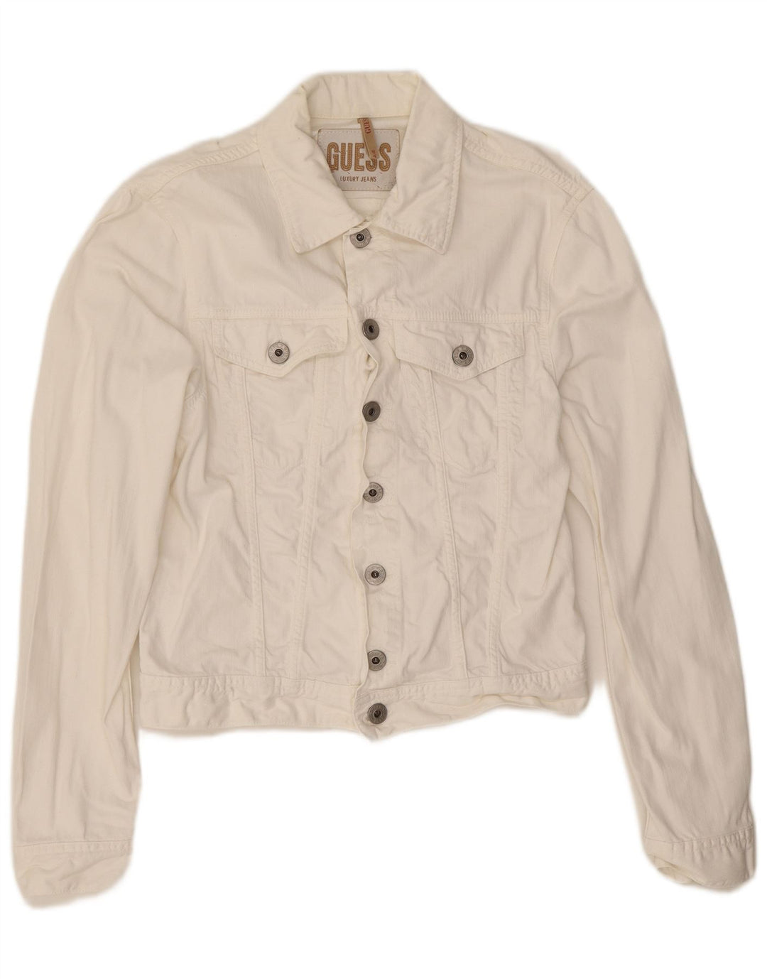 Guess Dame denimjakke UK 14 Medium White Bomuld