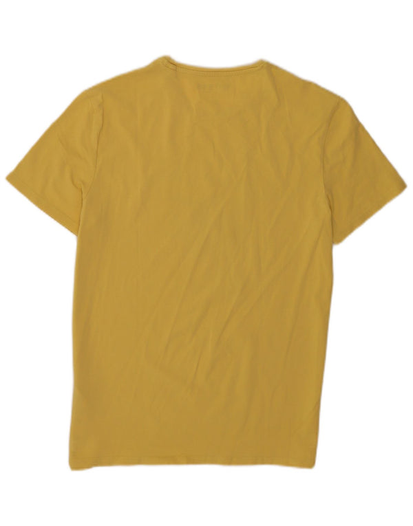 Guess Herre Slim Fit Grafisk T-Shirt Top Stor Gul Bomuld