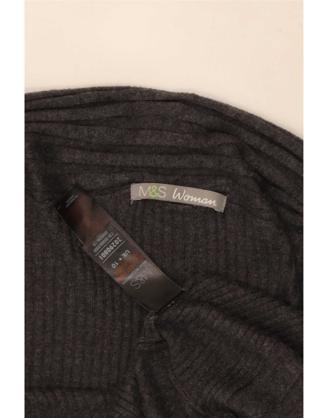 Marks & Spencer Dame Asymmetrisk Cardigan Sweater UK 10 Small Grey