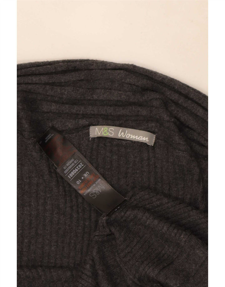 Marks & Spencer Dame Asymmetrisk Cardigan Sweater UK 10 Small Grey