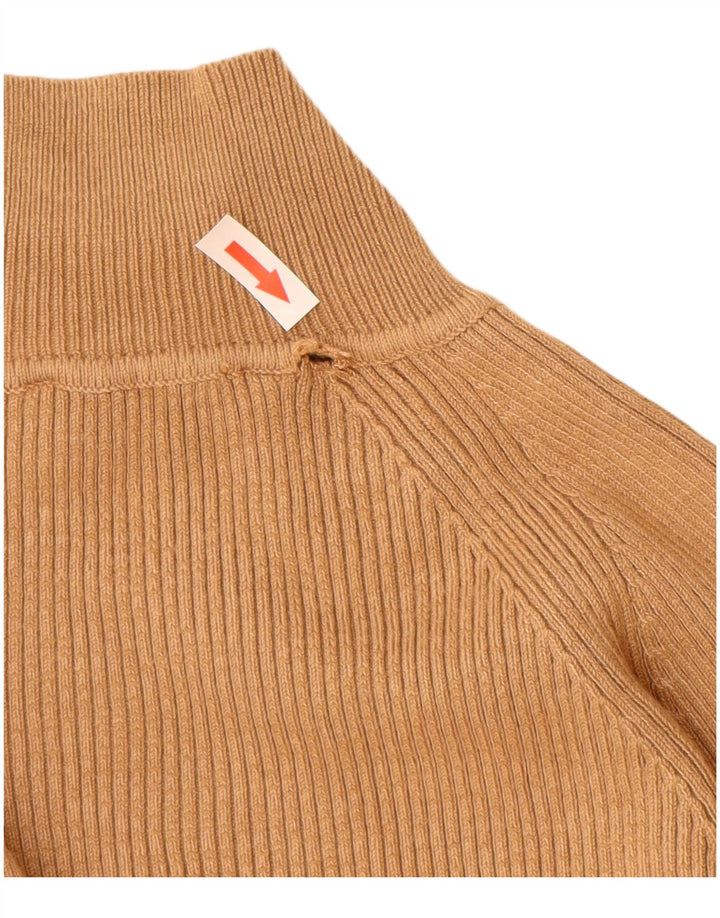 Zara Dame Turtle Neck Jumper Sweater UK 12 Medium Beige Viscose